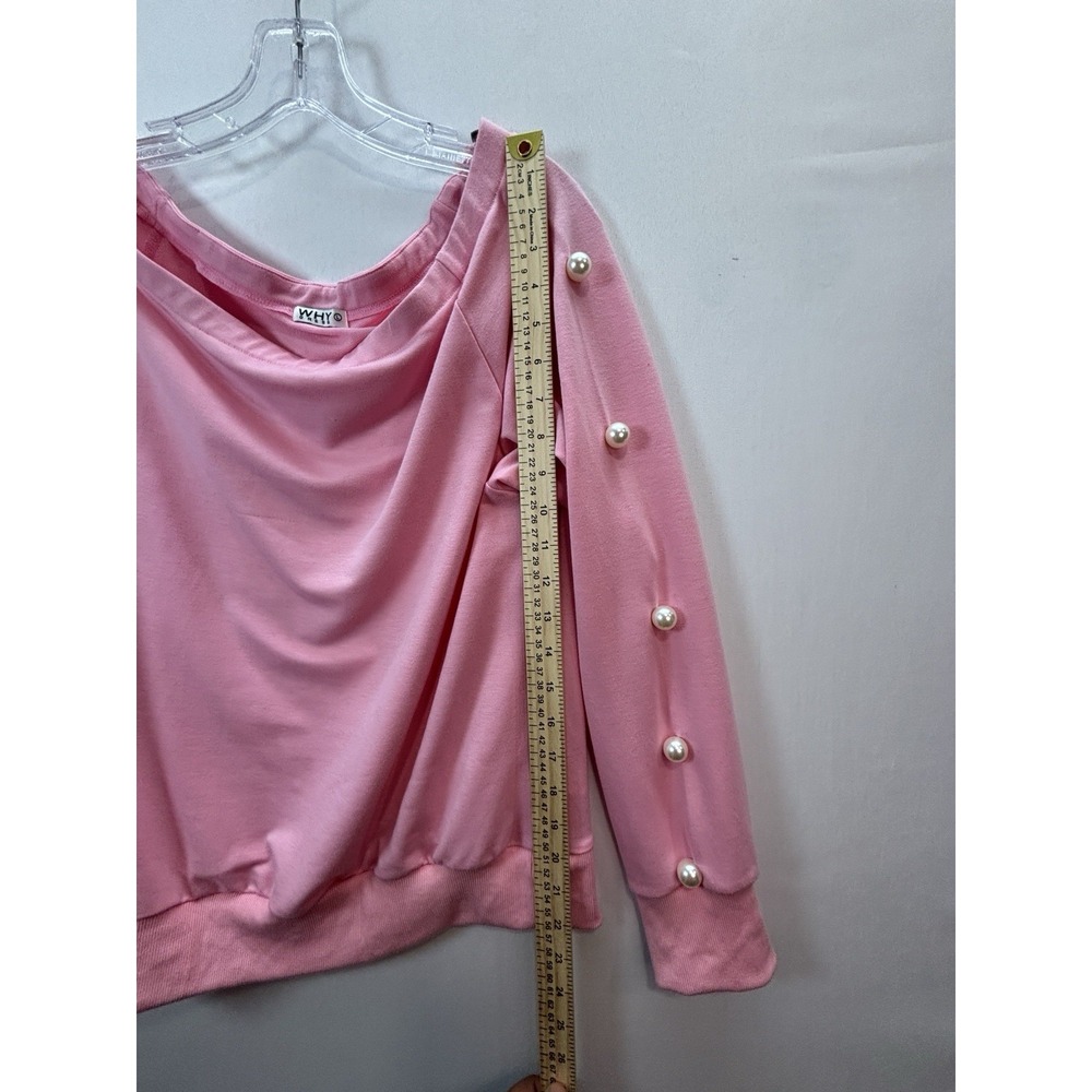 WHY DRESS Women’s Pink 2-Piece Knit Set Pearl Sweatshirt & Jogger Pants L - Picture 13 of 15